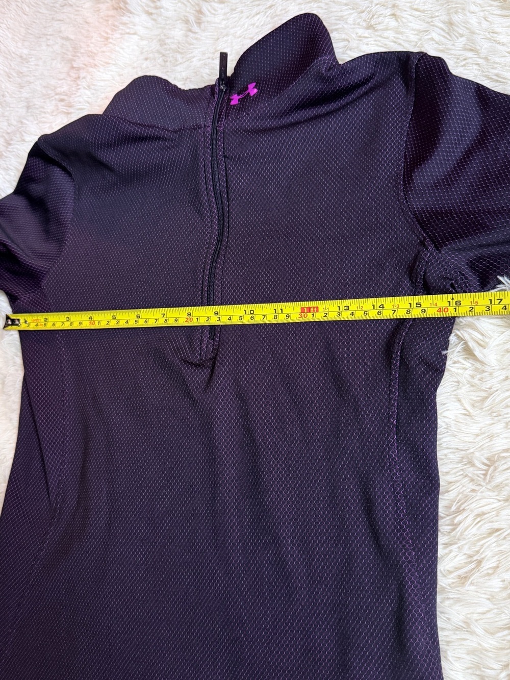 Under Armour Women's Dark Purple 1/4 Zip Performance Pullover with Purple Trim - Picture 2 of 4